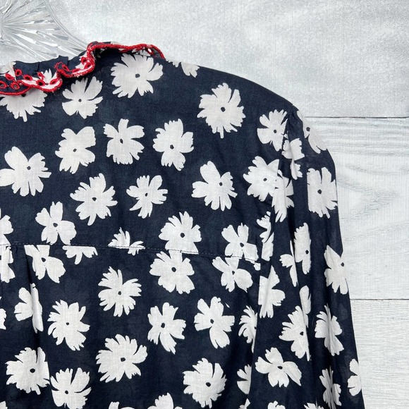 🍉 J. Crew Embroidered Ruffle Blouse - Picture 5 of 7